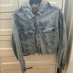 American Eagle Destroyed Denim Sweater Jacket